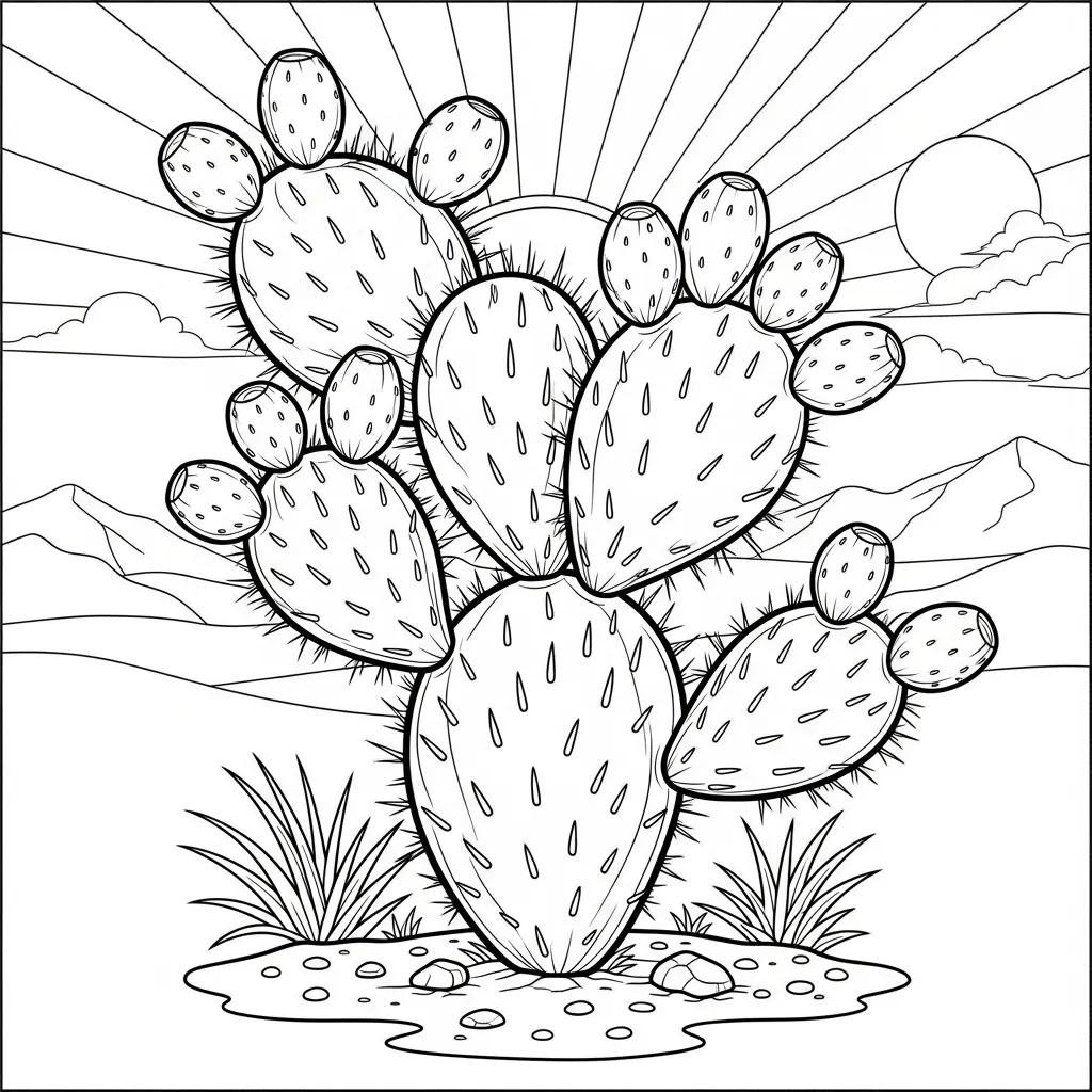 Nopal Páginas para colorir imprimíveis gratuitas