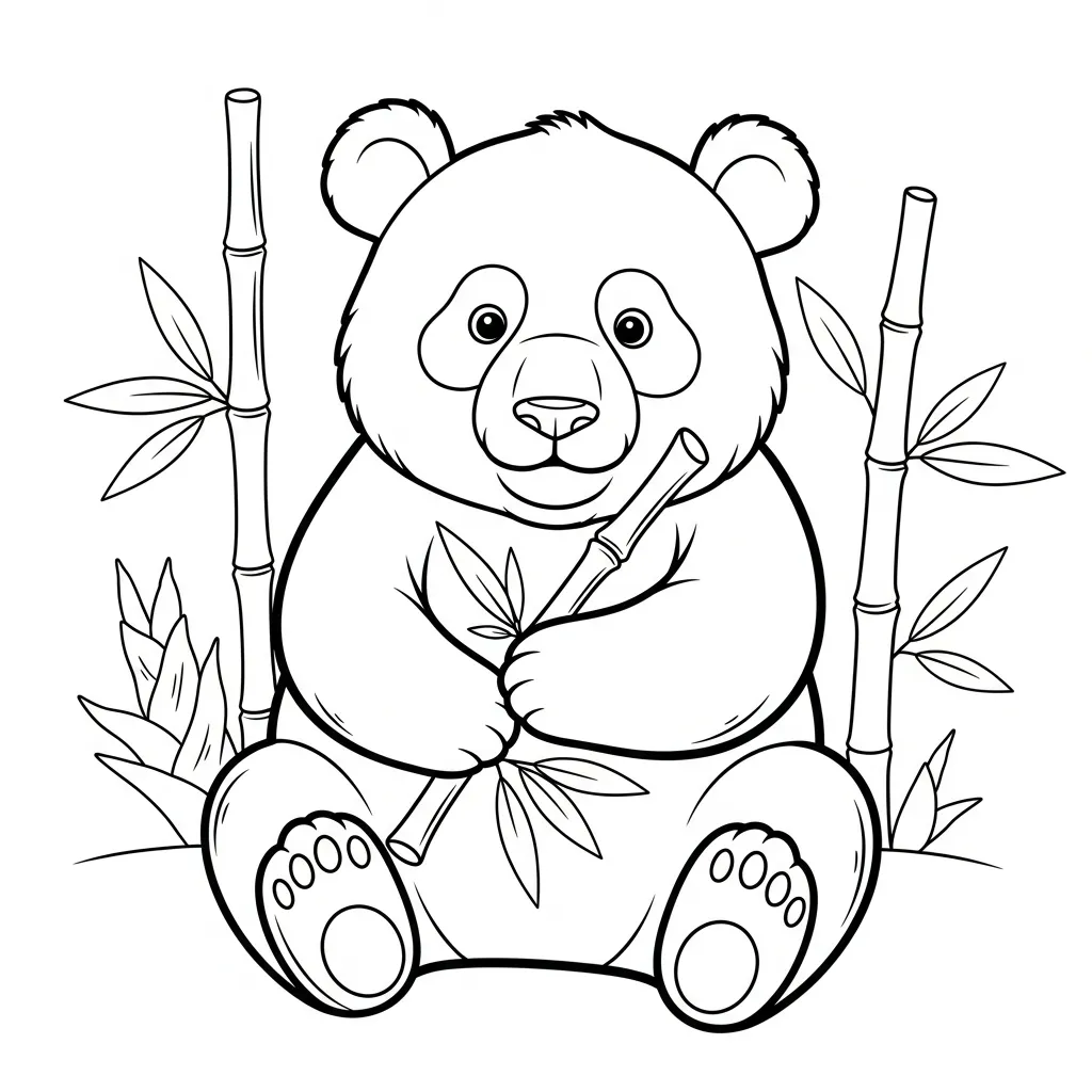 Oso Panda Para Colorear para colorear para niño gratis
