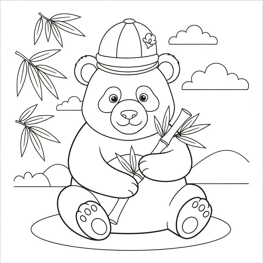 Oso Panda Para Colorear de niño para colorear para imprimir
