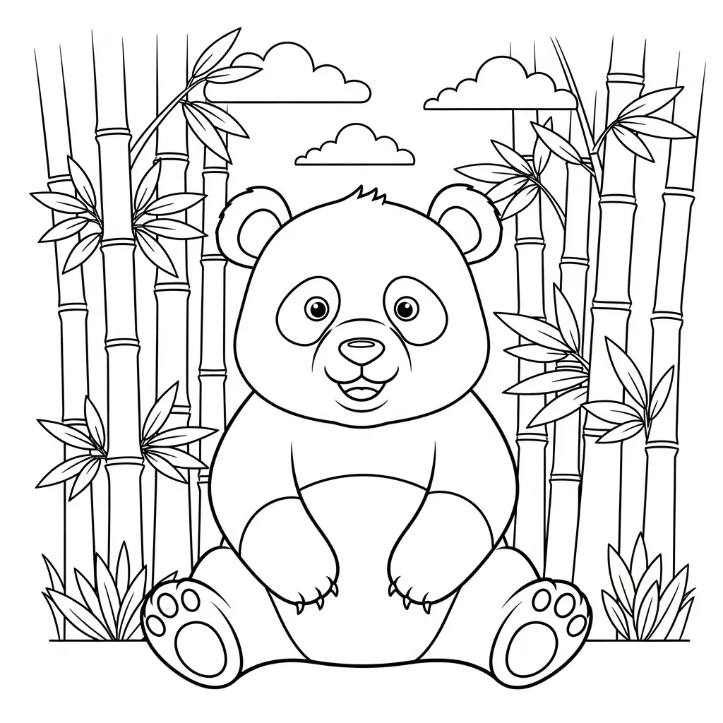 Oso Panda Para Colorear para colorear para imprimir gratis