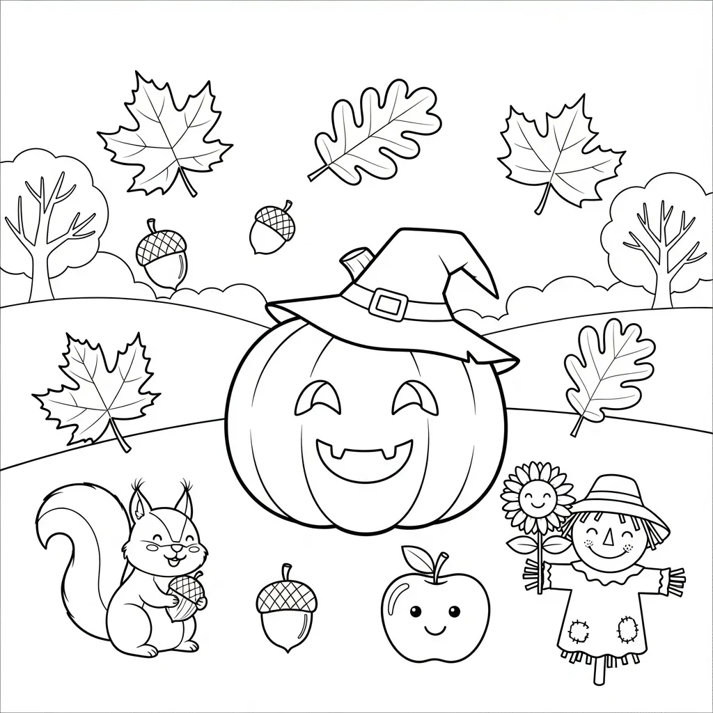 Otoño Para Colorear para colorear para niño de 7 años