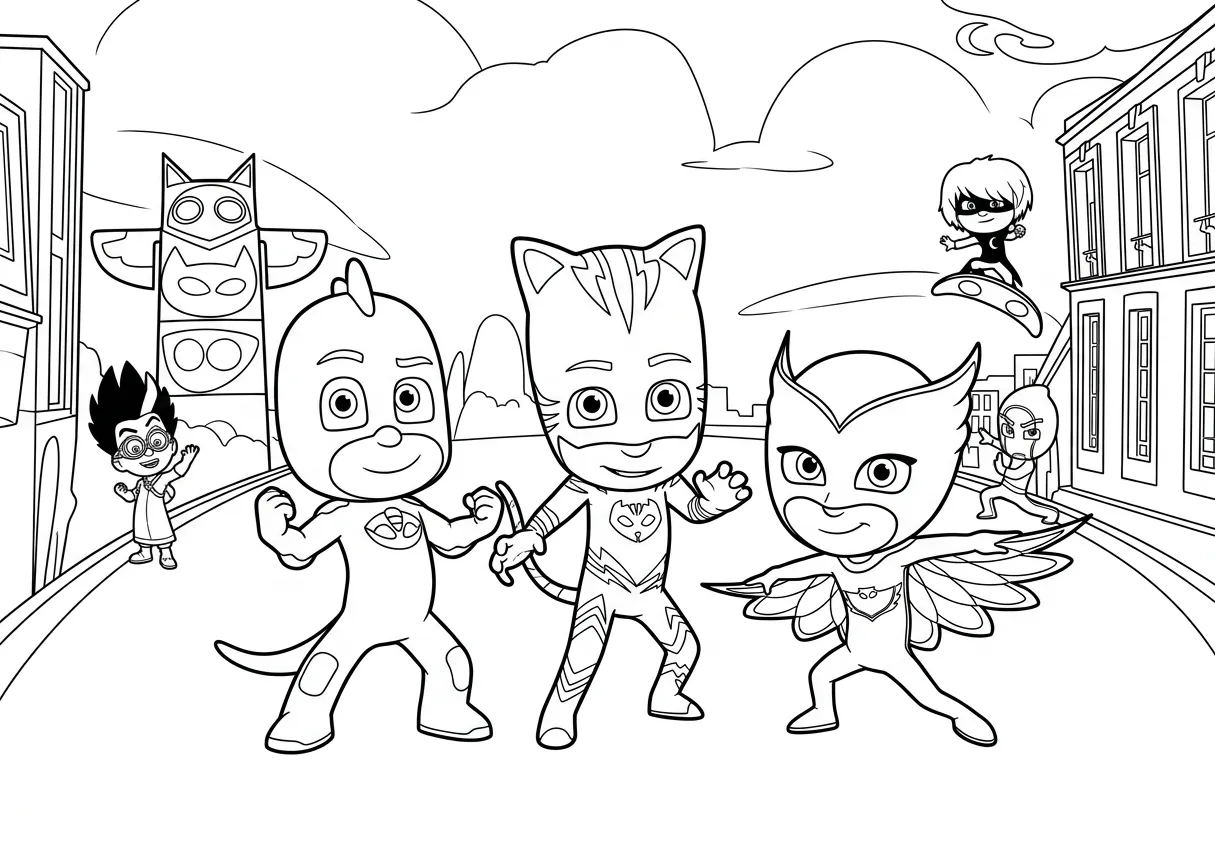 PJ Masks Para Colorear para colorear para niño de 7 años