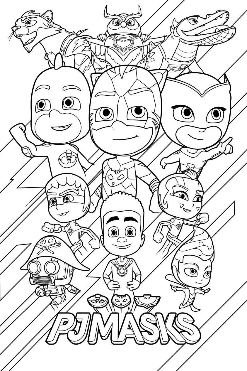 PJ Masks Para Colorear para colorear para niño de 5 años