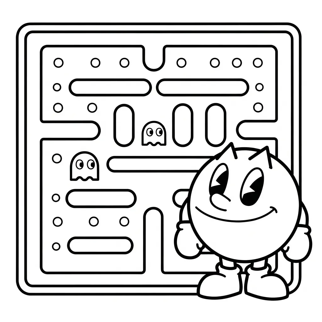 Pacman 11 para colorear para imprimir gratis