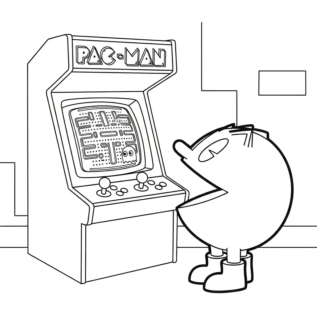 Pacman 14 para colorear para imprimir para niño de 4 años