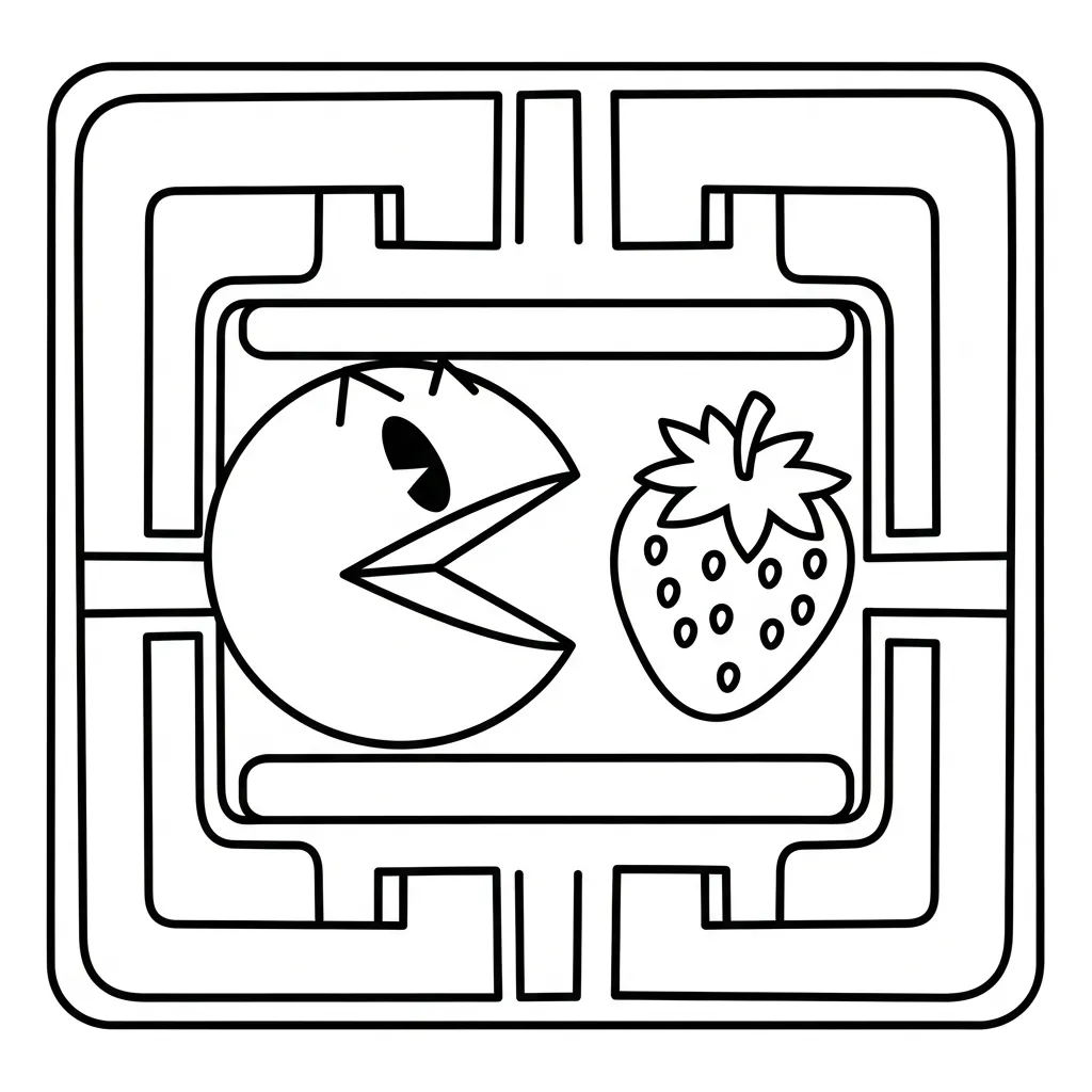 Pacman 16 para colorear y recortar para imprimir
