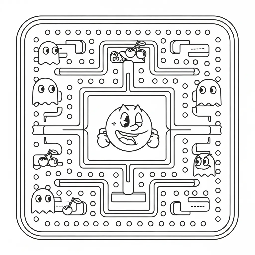 Pacman 17 para colorear para imprimir gratis