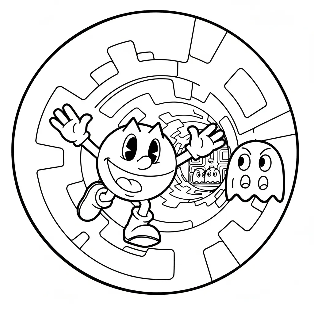 Pacman 2 para colorear para imprimir gratis