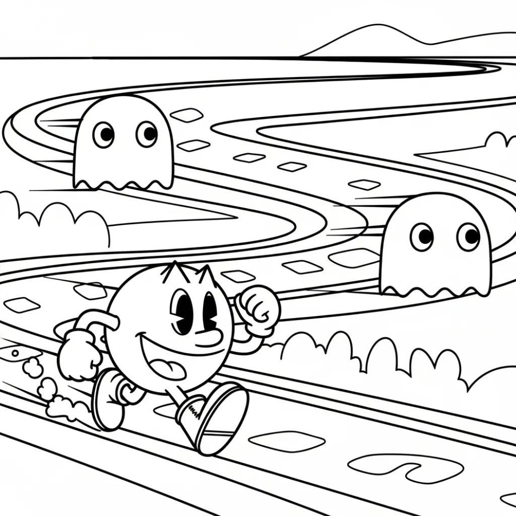 Pacman 20 para colorear y recortar para imprimir gratis