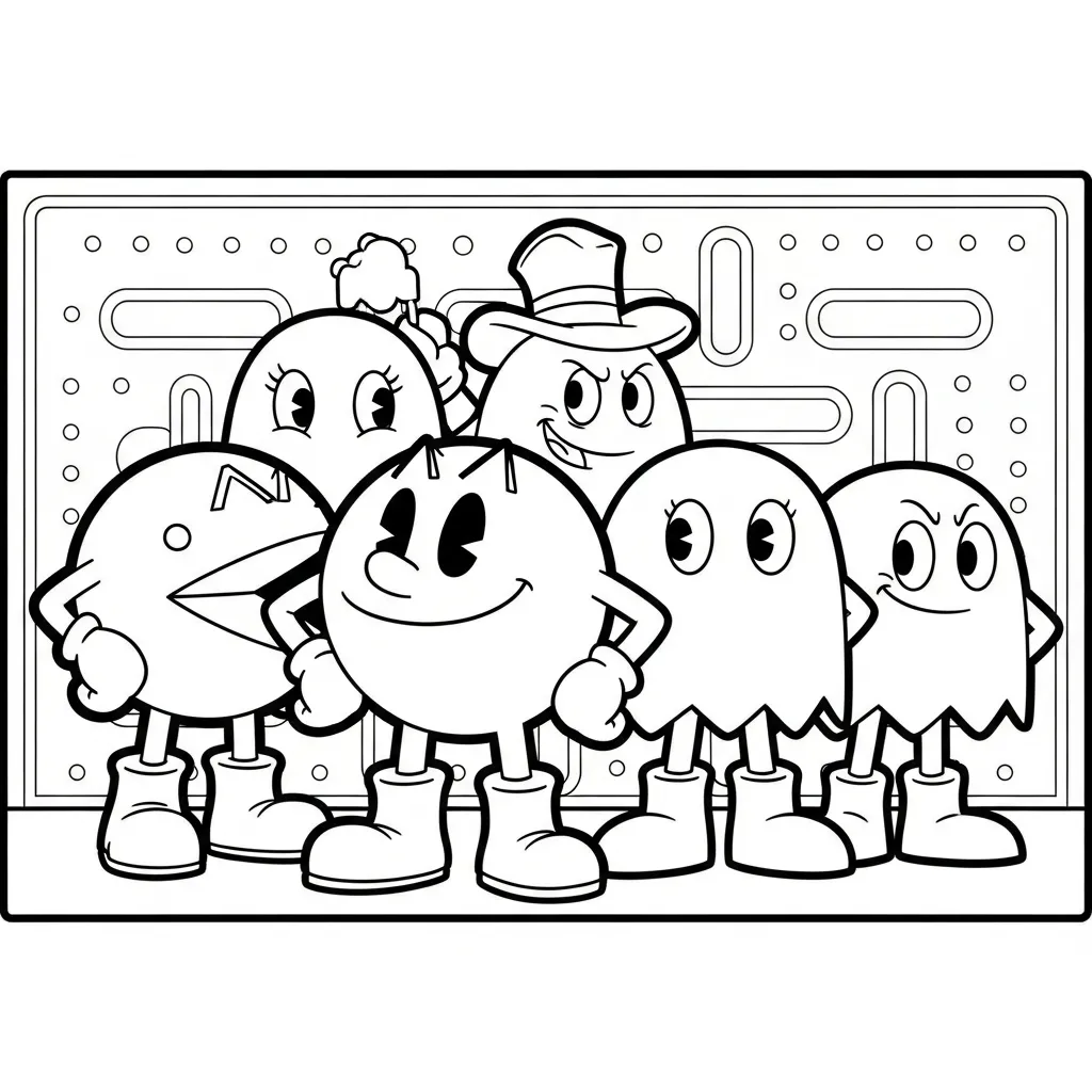 Pacman 21 para colorear para niño de 8 años