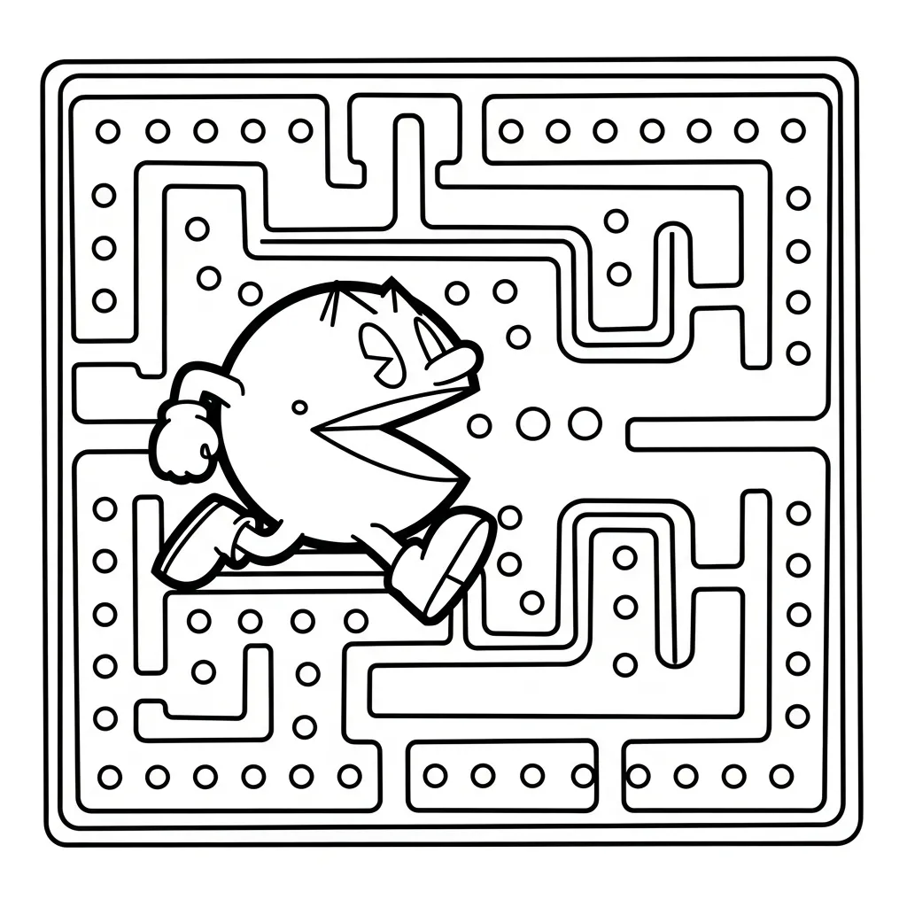 Pacman 22 para colorear para niño para imprimir gratis