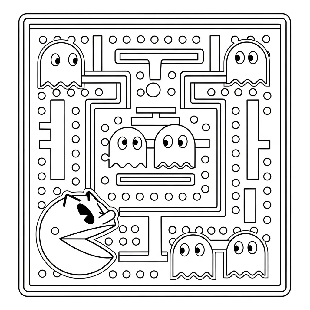 Pacman 23 para colorear para imprimir a4