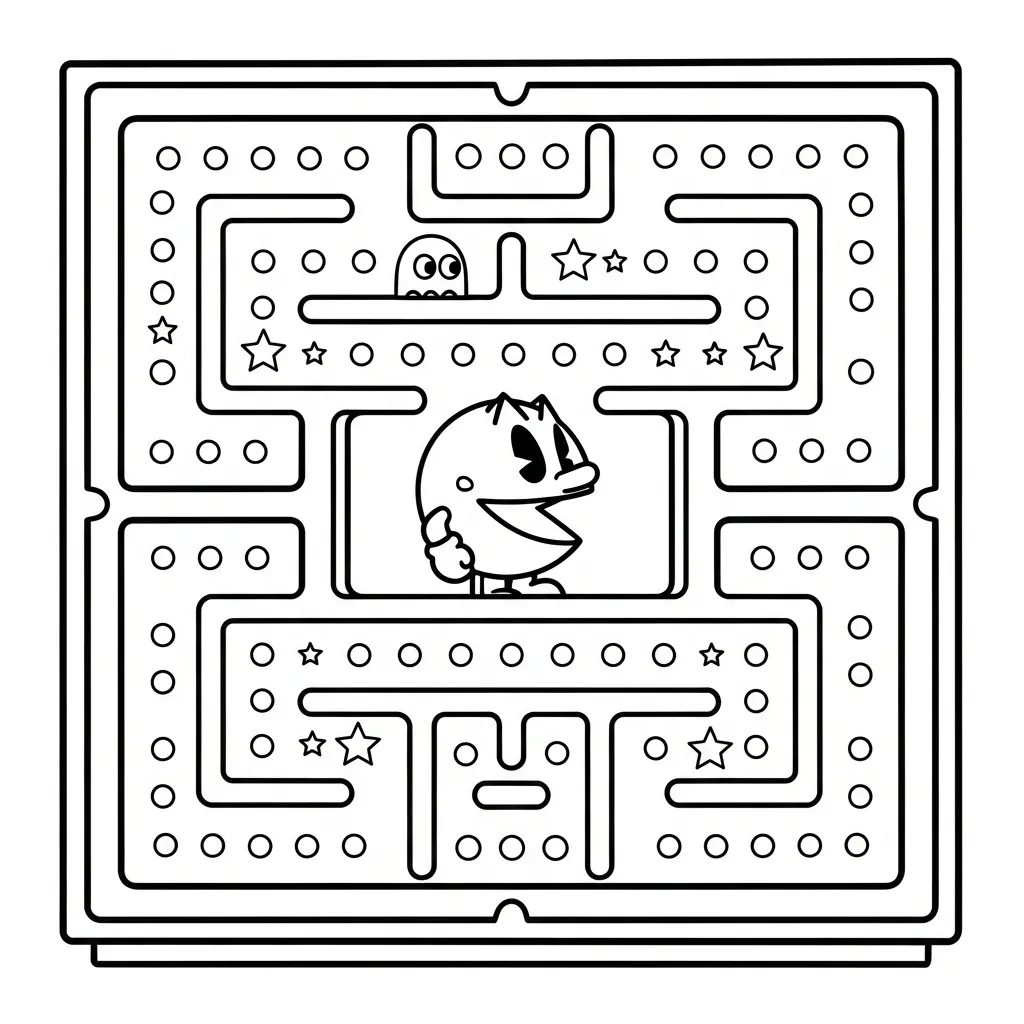 Pacman 3 para colorear para niño de 2 años