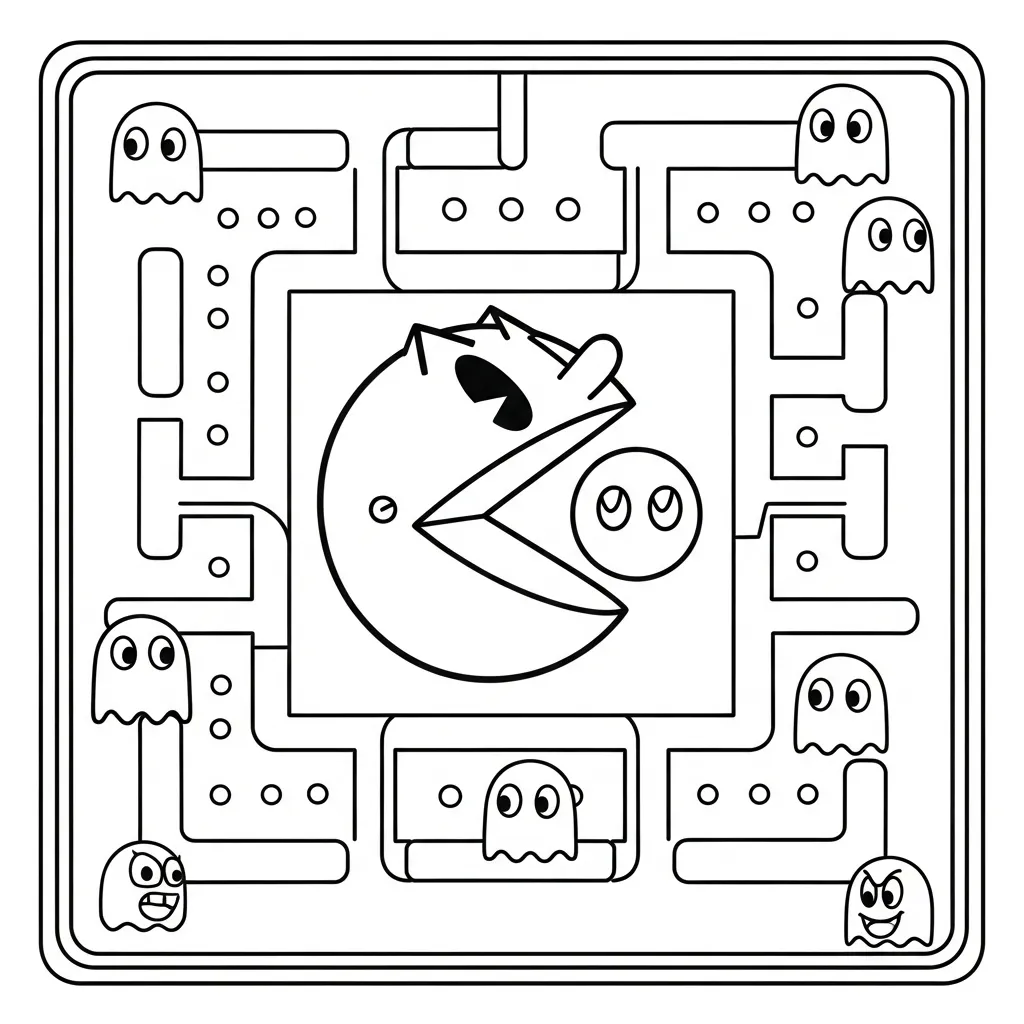 Pacman 7 para colorear de para niños