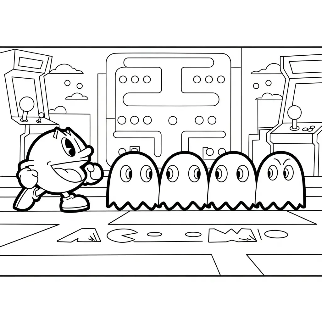 Pacman 9 para colorear gratis para imprimir