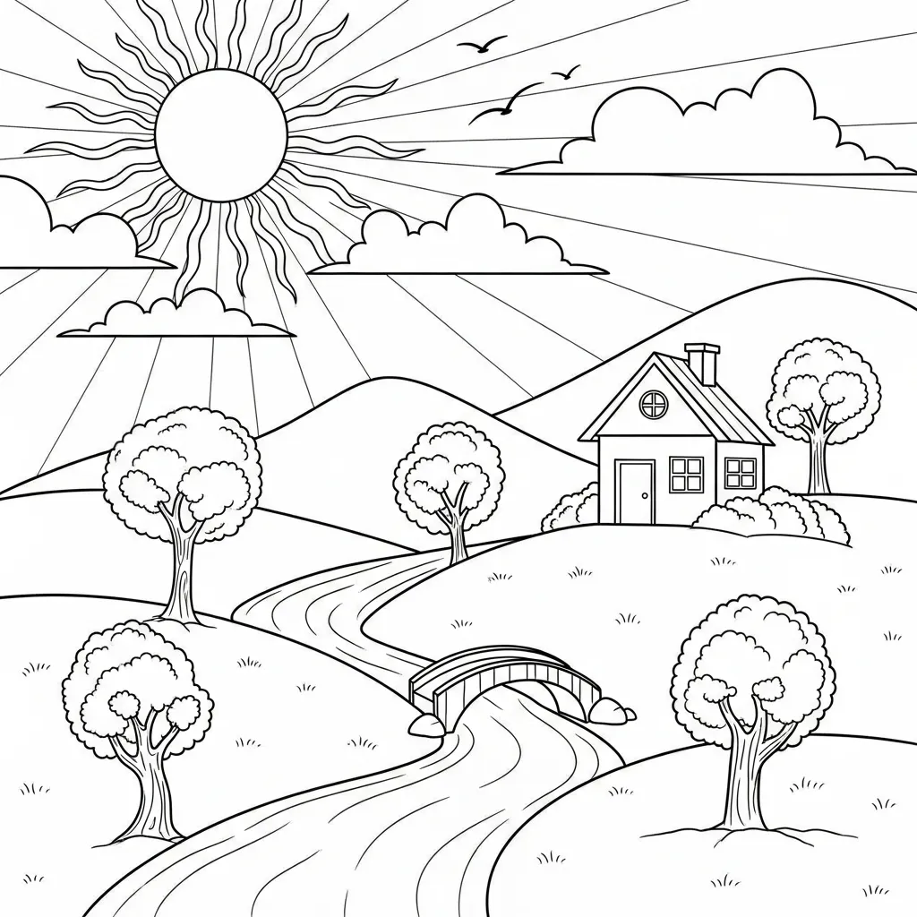 Paisajes Para Colorear para colorear para imprimir gratis