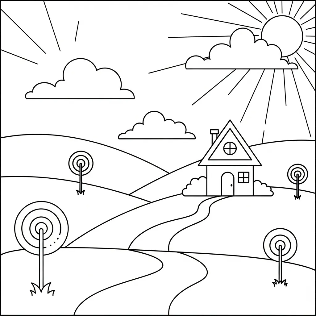 Paisajes Para Colorear para colorear gratis en línea