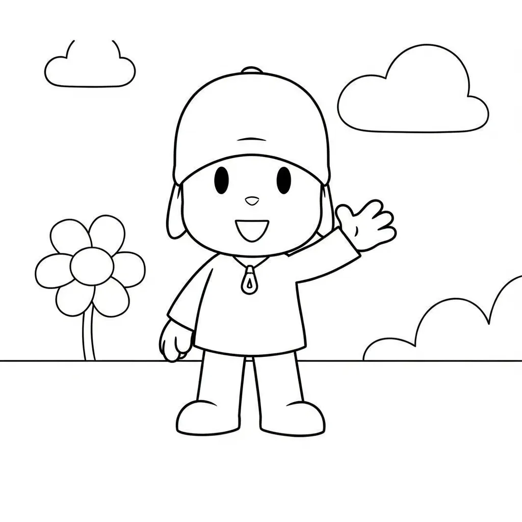 Pocoyó Para Colorear para colorear y recortar para imprimir