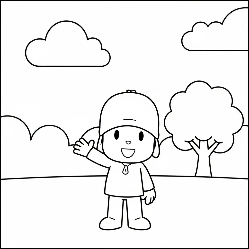 Pocoyó Para Colorear para colorear en línea