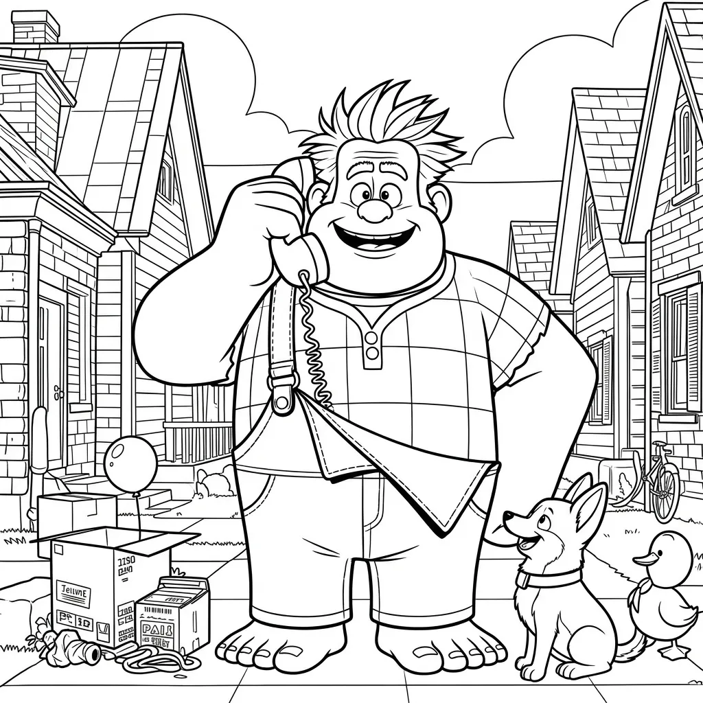 Ralph rompe Internet 1 para colorear para imprimir para niño de 4 años