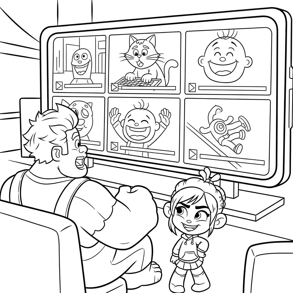 Ralph rompe Internet 17 para colorear para niños para imprimir