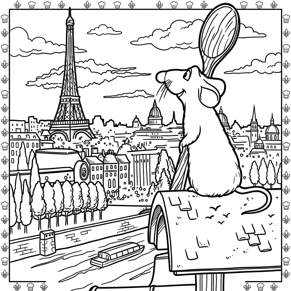 Ratatouille 17 para colorear para imprimir para niño de 8 años