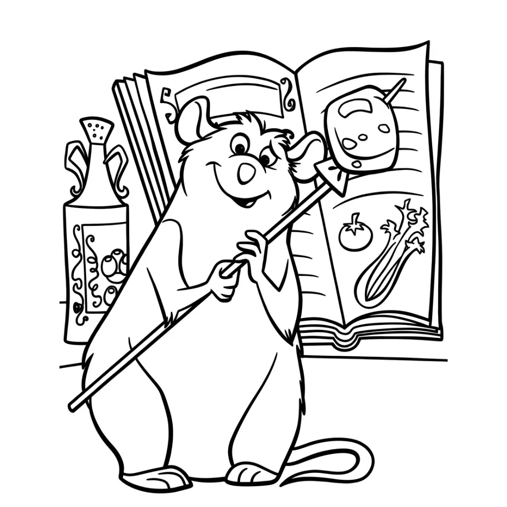 Ratatouille 18 para colorear para imprimir kawaii