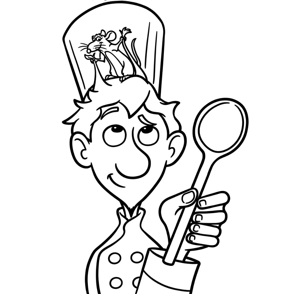 Ratatouille 21 para colorear y recortar para imprimir gratis