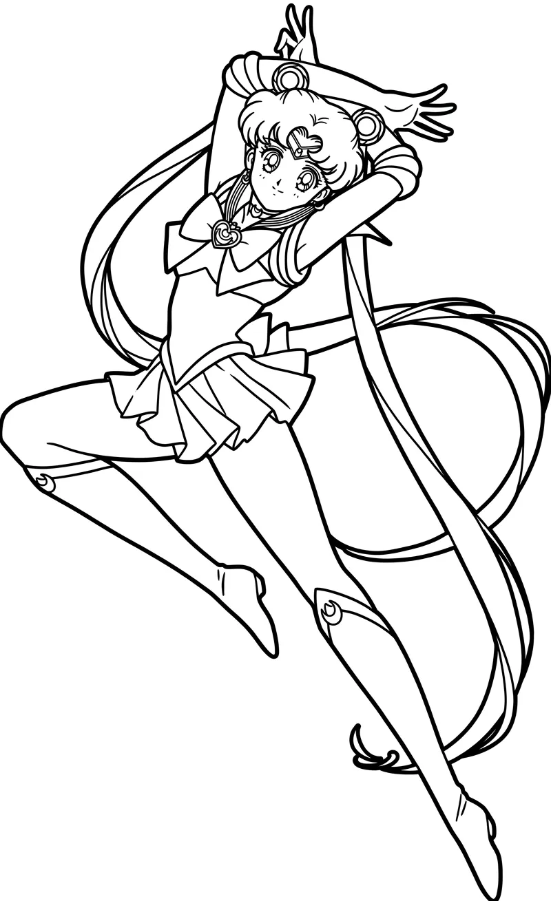 Sailor Moon 17 para colorear para imprimir para niño de 6 años
