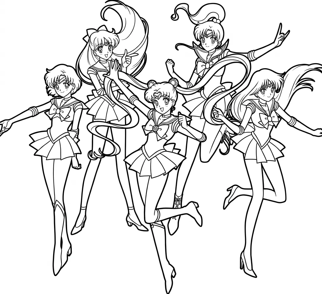 Sailor Moon 25 para colorear para niño de 3 años