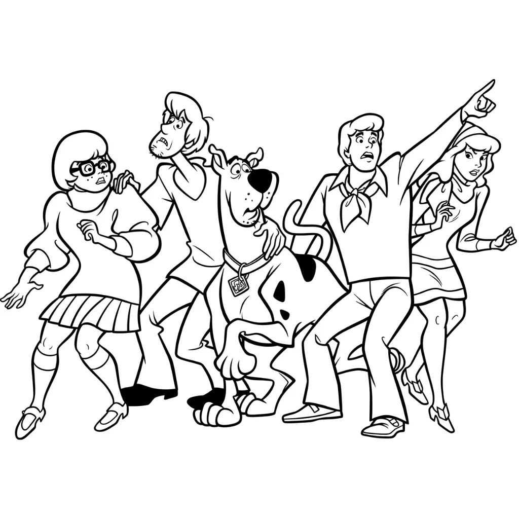Scooby Doo 3 para colorear para imprimir para niños