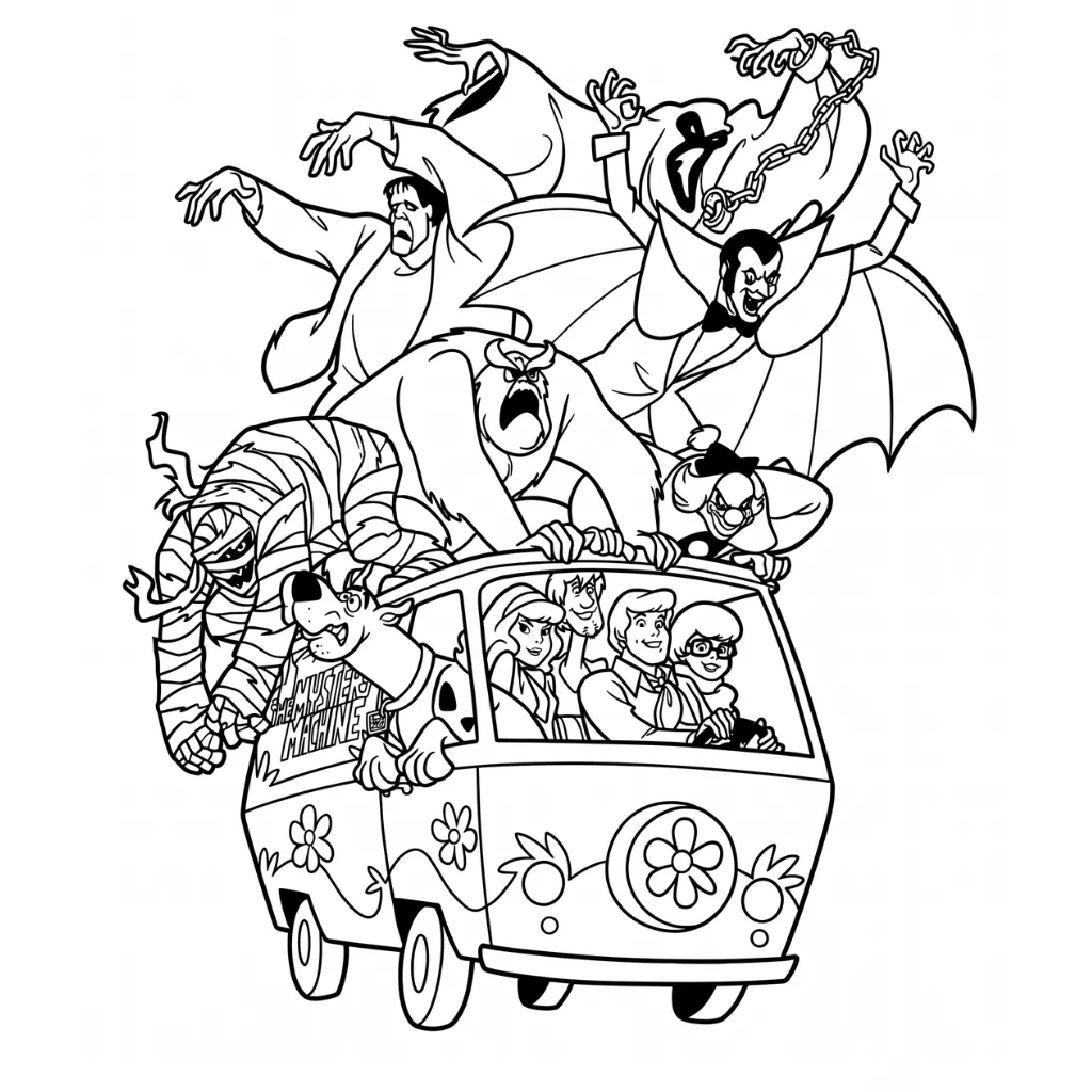 Scooby Doo 31 para colorear para imprimir gratis pdf