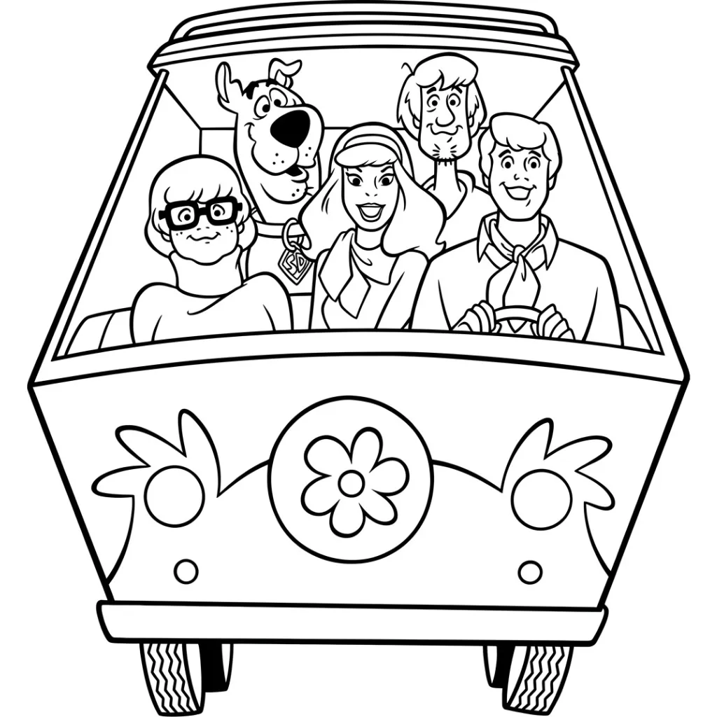 imprimir Scooby Doo 5 para colorear para niño
