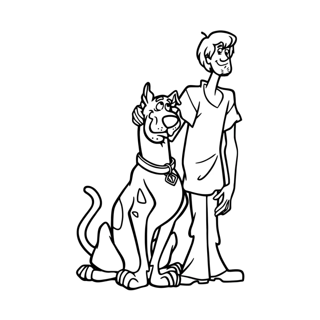 imprimir Scooby Doo 9 para colorear para niño
