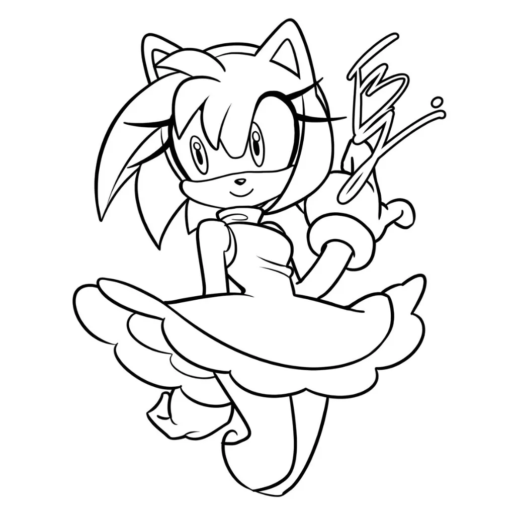 Amy Rose 1 para colorear para niño de 2 años