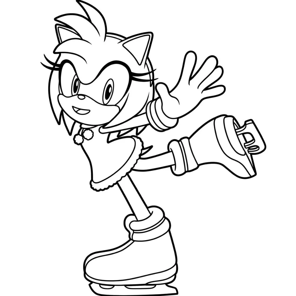 Amy Rose 11 para colorear para niños para imprimir