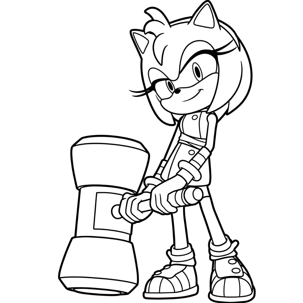 Amy Rose 13 para colorear para niño de 8 años