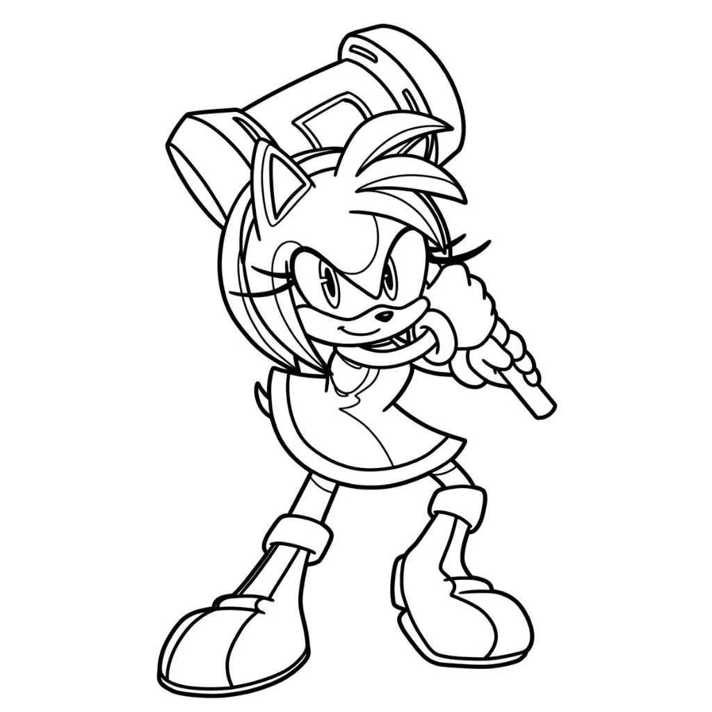 Amy Rose 15 para colorear para niño de 7 años