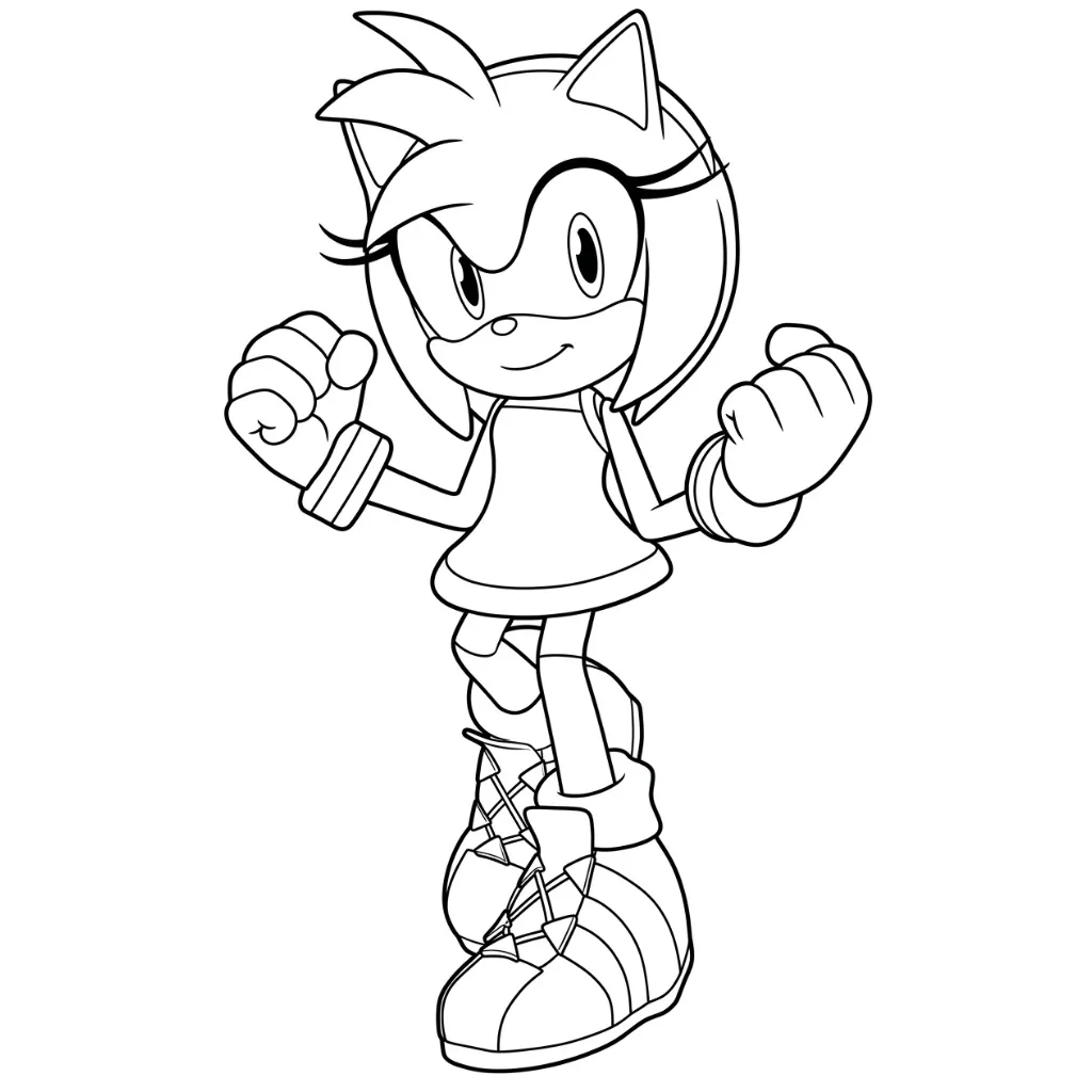 Amy Rose 17 para colorear para imprimir a4