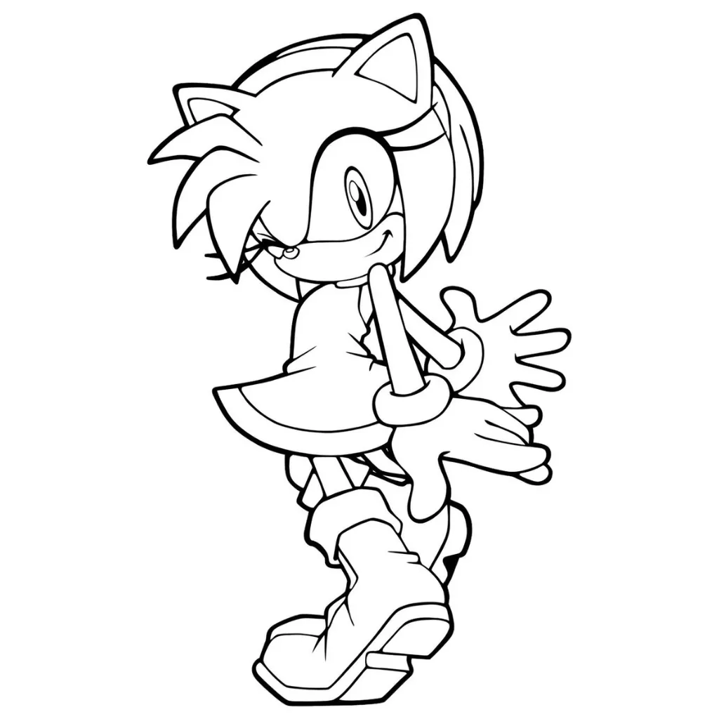 Amy Rose 18 para colorear para imprimir para niño de 10 años