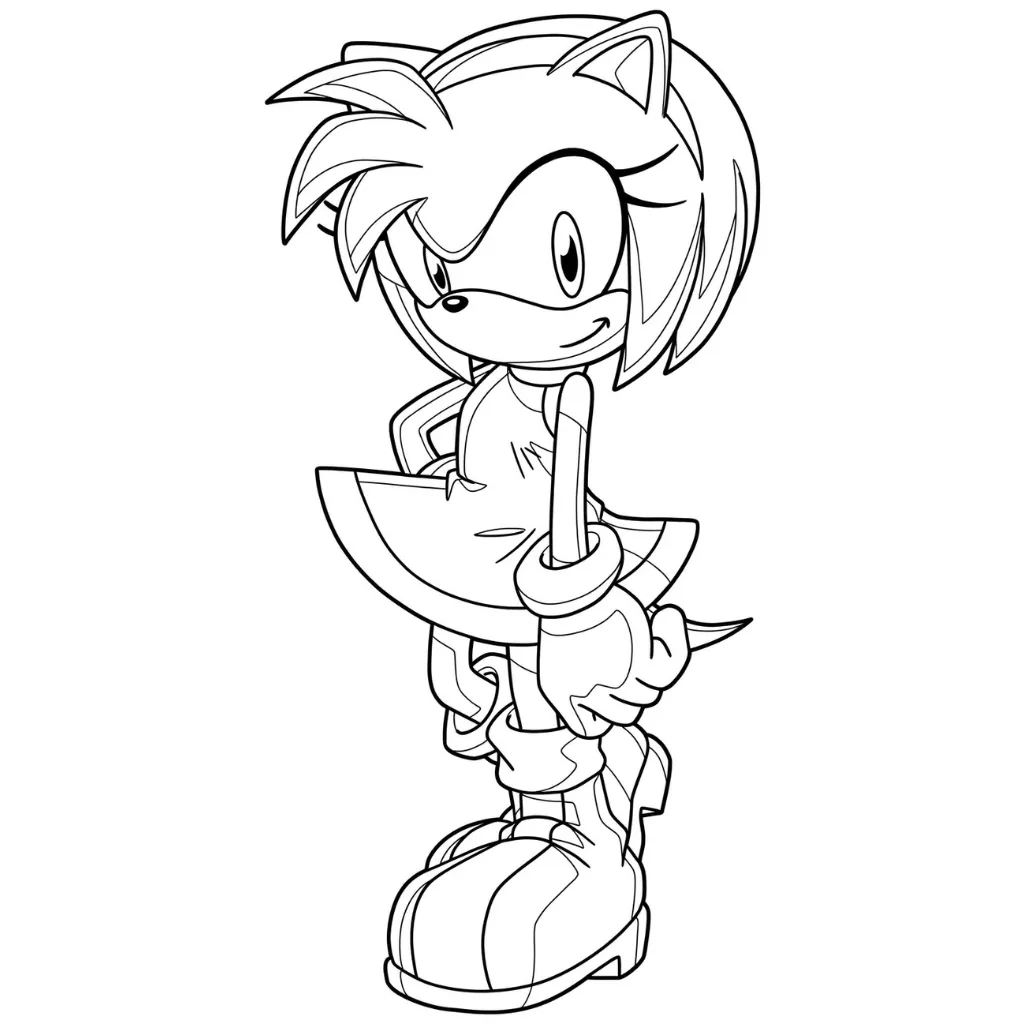 Amy Rose 19 para colorear para niño de 10 años