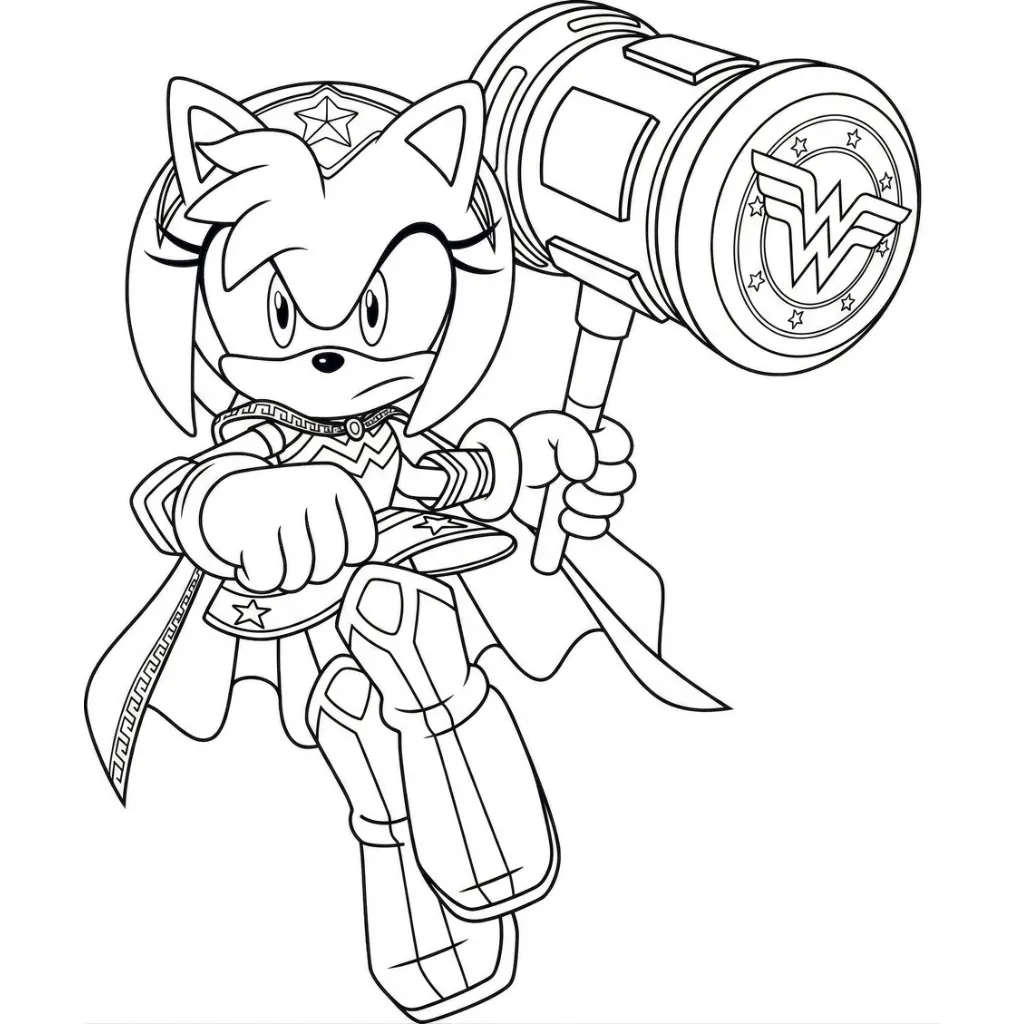 Amy Rose 2 para colorear y recortar para imprimir