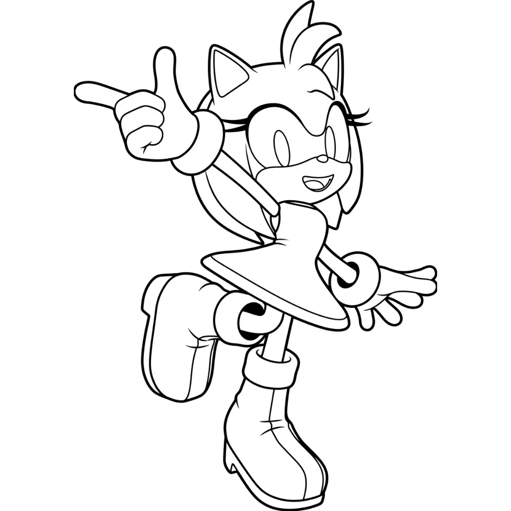 Amy Rose 20 para colorear para imprimir gratis