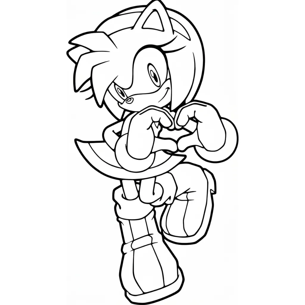 Amy Rose 22 para colorear para niño para imprimir gratis