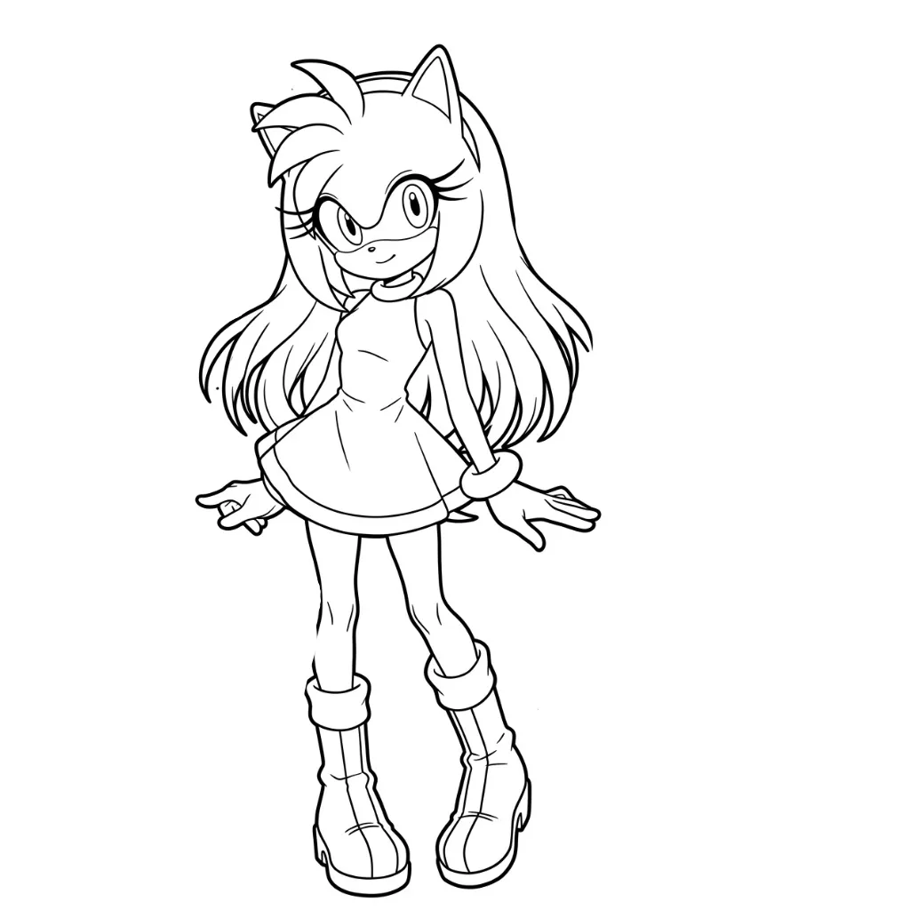 Amy Rose 24 para colorear para bebé para imprimir