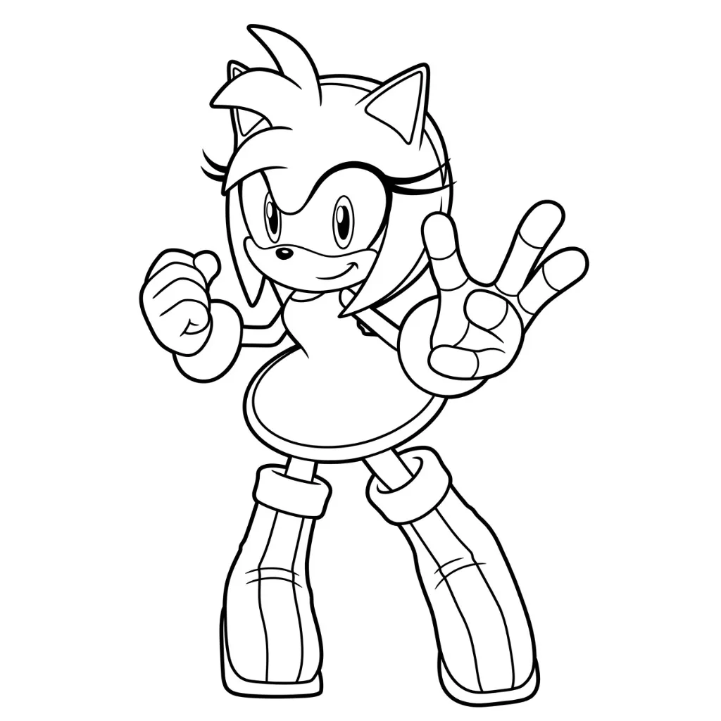 imagen de Amy Rose 3 para colorear para niño