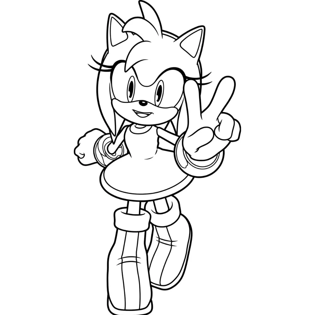 Amy Rose 4 para colorear para imprimir para niño de 3 años