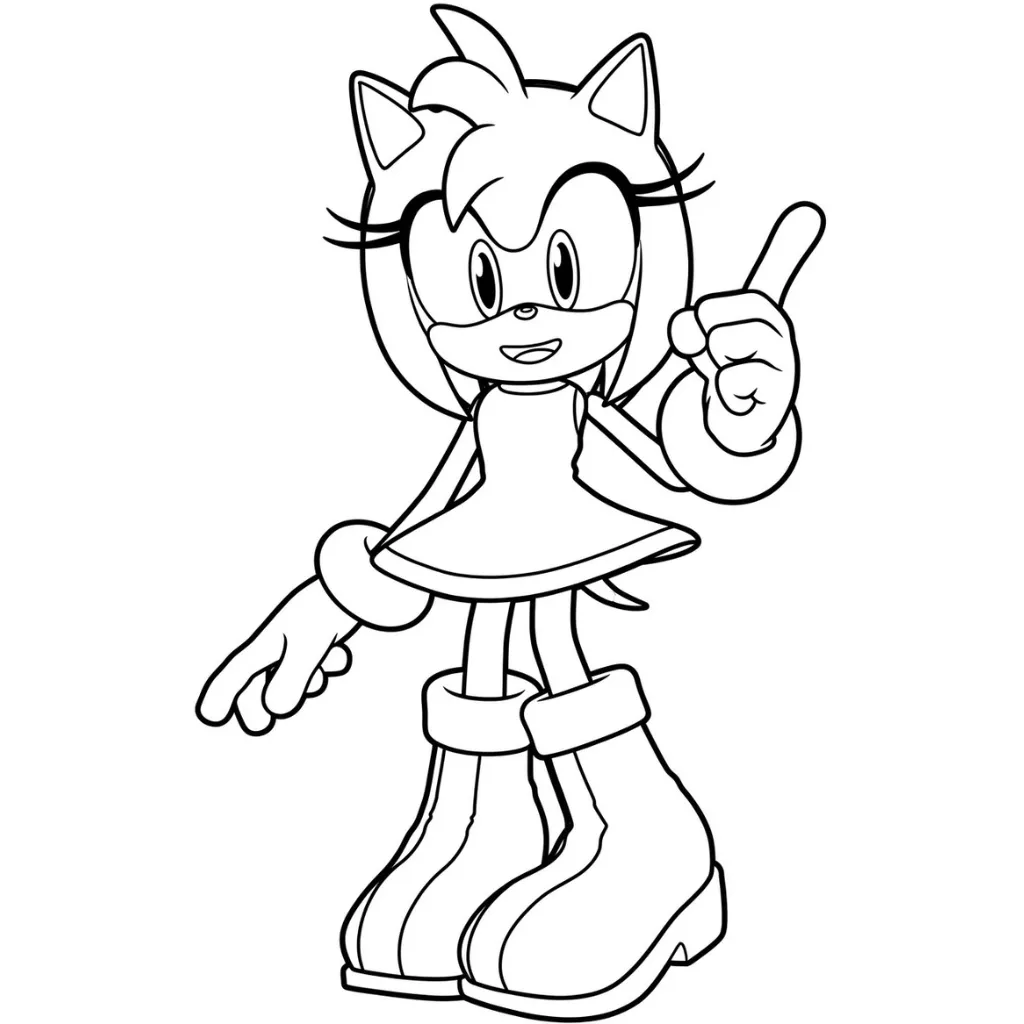 Amy Rose 5 para colorear para niño de para imprimir