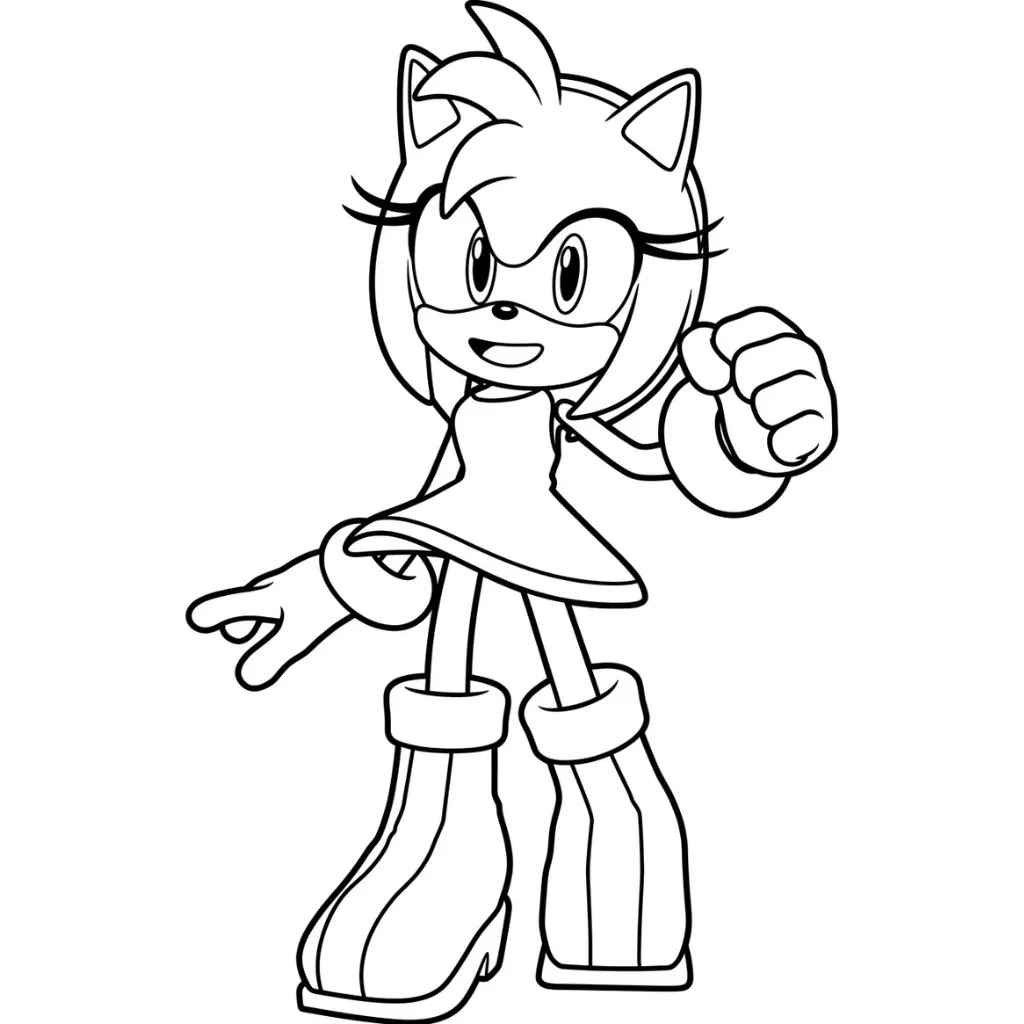 Amy Rose 6 para colorear para imprimir