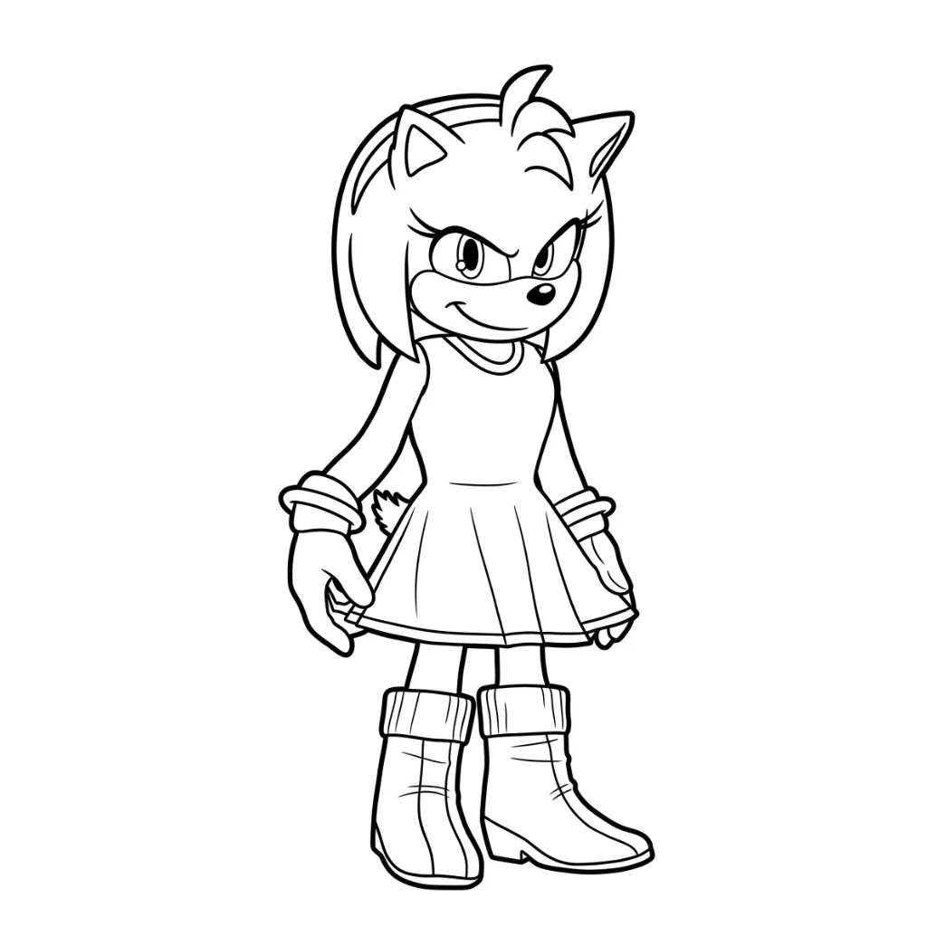 Amy Rose 8 para colorear para niño de 10 años